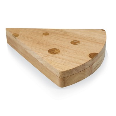 Swiss Cheese Shaped Parawood and Bamboo Cutting Board Set