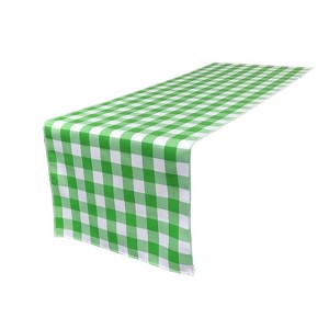 Slickblue Gingham Checkered Table Runner 14"x108" – 100% Spun Polyester, Reversible, Serged Edges, 9 Colors Options - 1 of 3