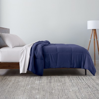 Navy Twin Microfiber Down-Alternative Comforter
