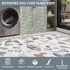 2x6FT Modern Washable Area Rug, Insect Floral Print Floor Cover with Non Slip Backing, Low Pile Stain Resistant Indoor Carpet for Bedroom - 4 of 4