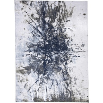 Gaspar Modern Abstract Blue/Gray/White Area Rug