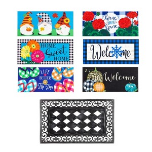 Evergreen 4-Season Sassafras Mats, Set of 5, Home Sweet Home, Includes 5 inserts and 1 frame Sassafras Indoor Outdoor Switch Doormat 1'10"x22" - 1 of 4