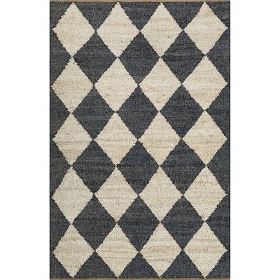 Arvin Olano X Rugsusa - Louie Diamond Checkerboard Jute Area Rug ...