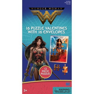 16ct Wonder Woman Valentine Card Pack With Puzzles Brickseek