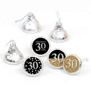 Big Dot of Happiness Adult 30th Birthday - Gold - Round Candy Sticker Party Favors - Labels Fits Chocolate Candy (1 sheet of 108) - 1 of 4