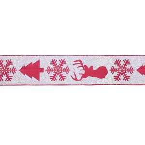 Melrose Deer and Tree Wired Ribbon (Set of 2) - 1 of 2