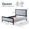 Queen Upholstered Platform Bed Frame with Headboard,Solid Wood,No Box Spring Required-LAOTIES - 2 of 4