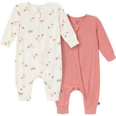 Modern Moments™ by Gerber Baby Neutral 2-Pack Footless Coveralls, Ivory Pasta Dinner