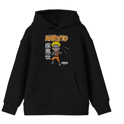 Naruto Shippuden Pixel Art Naruto Youth Black Sweatshirt : Target