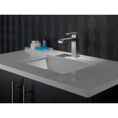 Ara Brushed Nickel Single Handle Bathroom Faucet with Drain Assembly