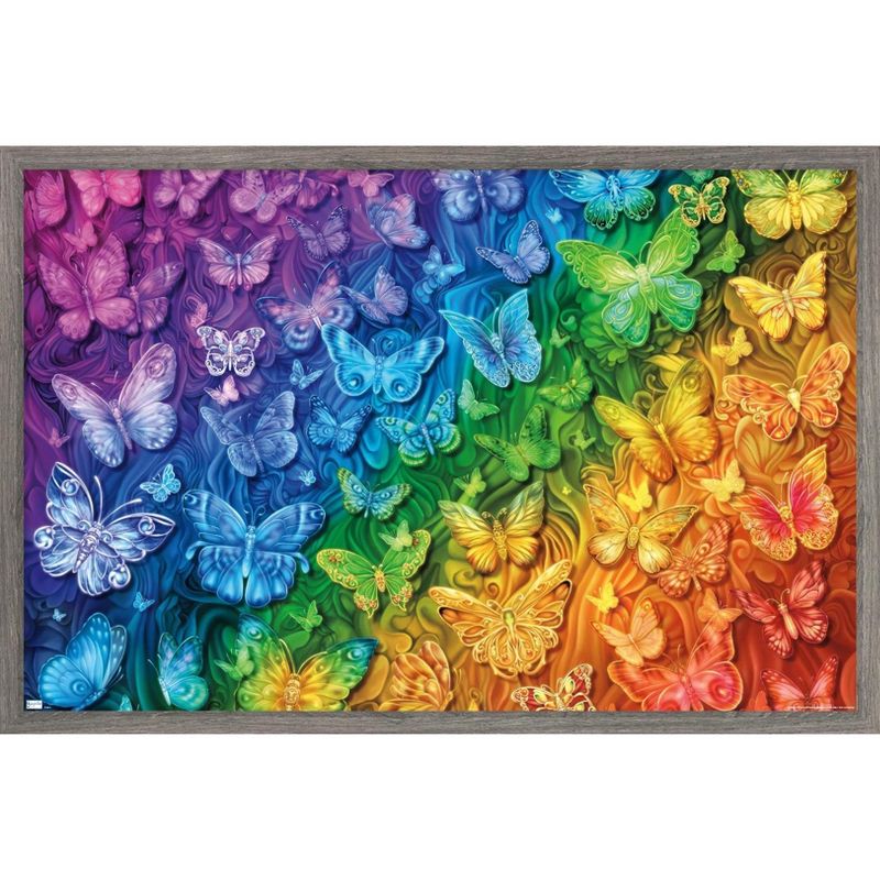 Trends International Brigid Ashwood - Rainbow Butterflies Framed Wall Poster Prints, 1 of 7