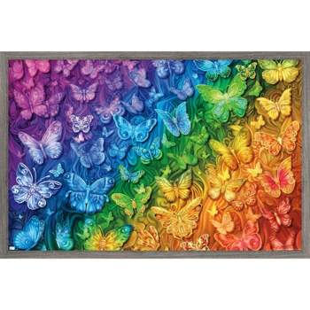 Trends International Brigid Ashwood - Rainbow Butterflies Framed Wall Poster Prints