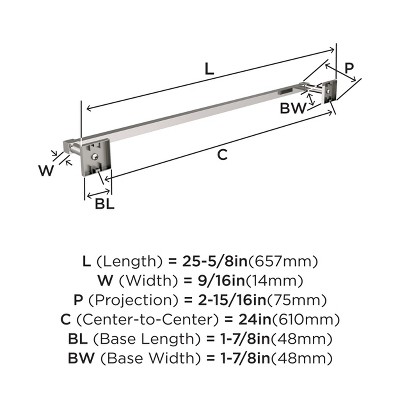 Polished Nickel Wall Mounted Towel Bar with E-Coating Finish