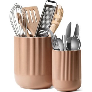 Utensil Holder, 7.3"+5.4" Ceramic Kitchen Utensil Holder for Countertop, Large Cooking Utensil Crocks - 1 of 4