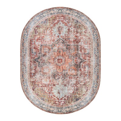 World Rug Gallery Traditional Distressed Machine Washable Area Rug