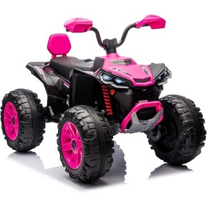 24V 2-Seater Kids Ride On ATV Car, Electric 4 Wheeler Off-Road Vehicle with Dual 550W Motors, LED Lights & Music - 1 of 4