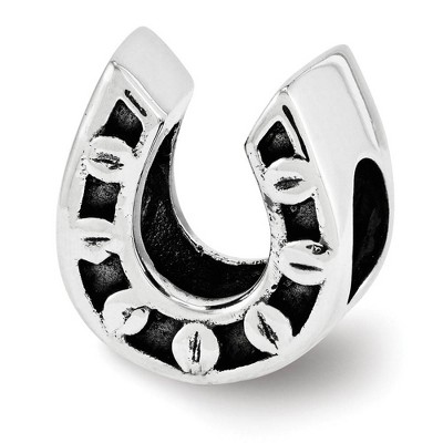Black Bow Jewelry Sterling Silver Horseshoe Bead Charm
