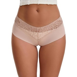 INSPIRE CHIC Women's Lace Ice Silk Hollow Out Mid Rise Comfort Boyshorts  Briefs - 1 of 4