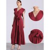 Allegra K Women's Wrap V Neck Sleeeveless Midi Pleated Dress - 2 of 4