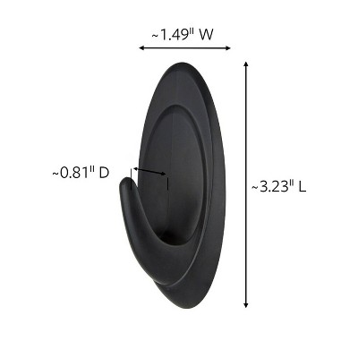 Slate Plastic and Metal Terrace Hooks with Adhesive, 2-Pack