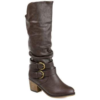Journee Collection Womens Late Stacked Heel Mid Calf Boots