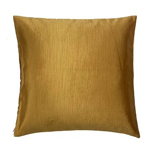 18"x18" Classic Vintage Square Throw Pillow Gold - The Pillow Collection: Luxurious Rayon-Cotton Blend - 1 of 4