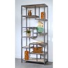 82" Staircase Tall Bookcase Silver - Treasure Trove Accents: Bodhan Whitewash Mango, No Assembly Required - 2 of 3