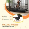 Skyzone 48" Heavy Duty Steel Dog Kennel with Lockable Wheels, Double Doors, Removable Tray & - 4 of 4
