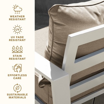 Textured Tan Deep Seating Outdoor Cushion Set