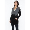 JENNIE LIU Women's 100% Pure Cashmere Long Sleeve 2-tone Double Face Cascade Open Cardigan Sweater - 3 of 4