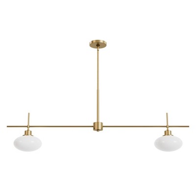 Hunter Fans 8" Luxe Gold Ceiling Light Modern 2-Light Island Fixture for Indoor Use