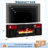 70" Fireplace TV Stand with 36" Electric Fireplace, 12 Color LED Lights, 1500W Heater, 2-Tier Storage & 2 Cabinets - 3 of 4