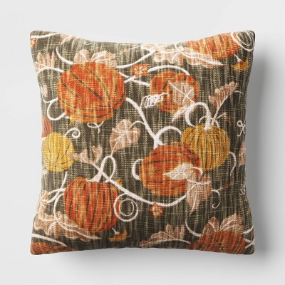 Lush Decor Trick or Treat Pumpkin LED Decorative Pillow, Orange, 12x12