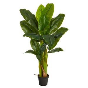 Nearly Natural 4-ft Triple Stalk Banana Tree (Real Touch) - 1 of 4