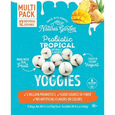 Nature's Garden Snacks Probiotic Yoggies Tropical Fruit Snacks Bag - 8.5oz/12ct
