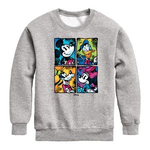 Boys' - Disney - Mickey Friends Urban Graphic Long Sleeve Fleece Sweatshirt - 1 of 3
