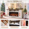 SinCiDo Farmhouse Fireplace TV Stand for 80 Inch TV, Electric Fireplace Entertainment Center w/ LED lights & Glass Door Cabinets & Drawers - 4 of 4