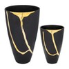 Modern Decorative Metal and Brass Vases - Accent Home, Office, Bedroom, or Living Room Display - Set of 2 - 14", 9" Brown & Black - 3 of 4