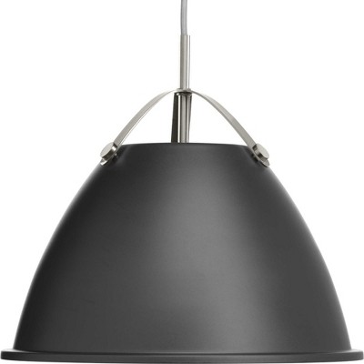 Graphite and Silver 15" Steel Pendant Light