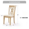 Farmhouse Dining Chair Set of 2 with Cross Back,Thick Padded Seat and Rubberwood Legs for Dining Room Kitchen-Baofuwish - 4 of 4