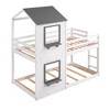 Twin Over Twin Bunk Bed Wood Bed with Roof, Window, Guardrail, Ladder - 4 of 4