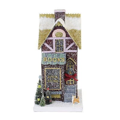 Christmas 14.0" Book Shop Light Up Village Putz Retro  -  Decorative Figurines