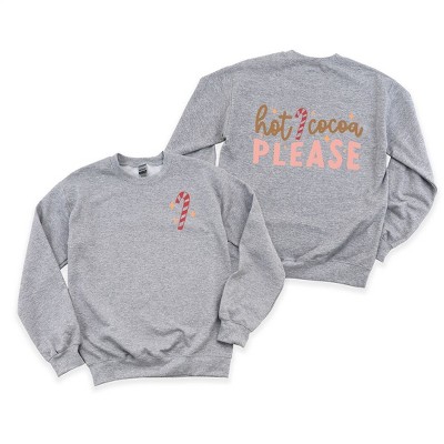 Simply Sage Market Women's Graphic Sweatshirt Hot Cocoa Please Front And Back