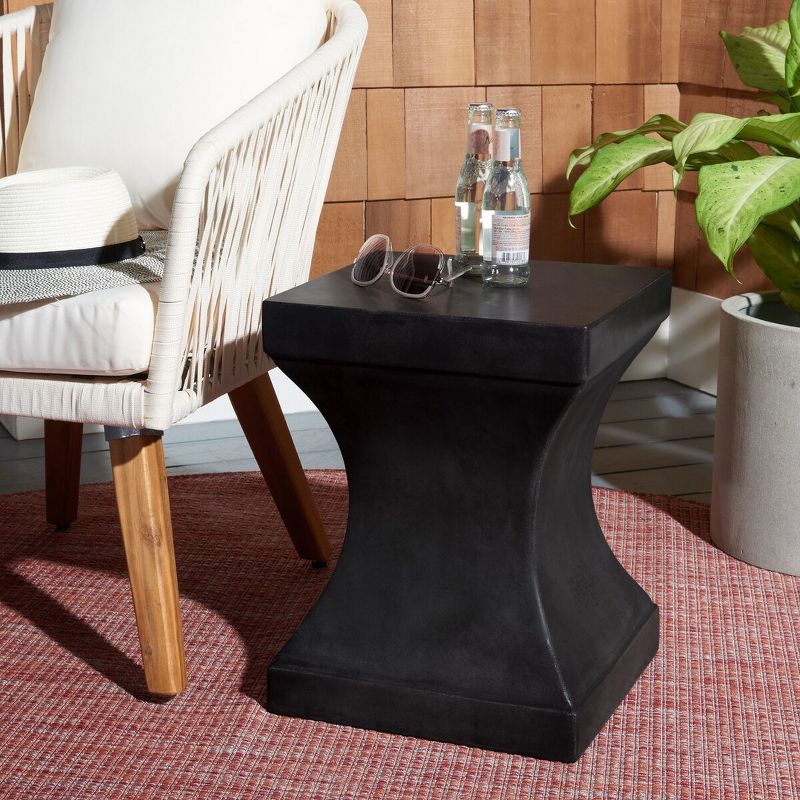 Curby Concrete Accent Stool - Black - Safavieh., 3 of 8