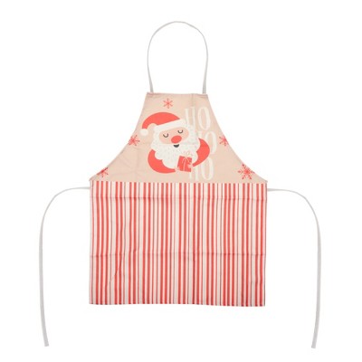 Unique Bargains Christmas Aprons Christmas Celebration in English Santa Claus Linen 21.65"x26.77" 1 Pcs