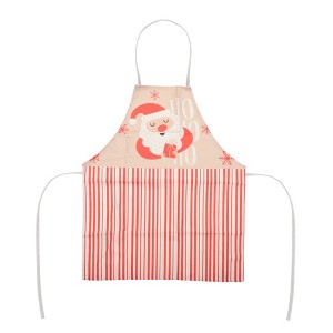Unique Bargains Christmas Aprons Christmas Celebration in English Santa Claus Linen 21.65"x26.77" 1 Pcs - 1 of 4