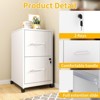 Munora - 2-Drawer Mobile File Cabinet with Lock - Rolling Steel Storage for Letter/Legal/A4 Files - White - 4 of 4
