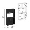 NicBex Storage Buffet Cabinet 67" Kitchen Pantry Sideboard Cabinet with Microwave Storage Option, 3 Interior Shelves, 2 External Storage Shelves - 3 of 4
