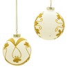 Kurt Adler 80MM White Balls with Gold Beads, 6-Piece Set - 3 of 4