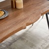 Vynxaria S Shape Brown 47.2'' Irregular Dining Table with Metal Legs - 4 of 4